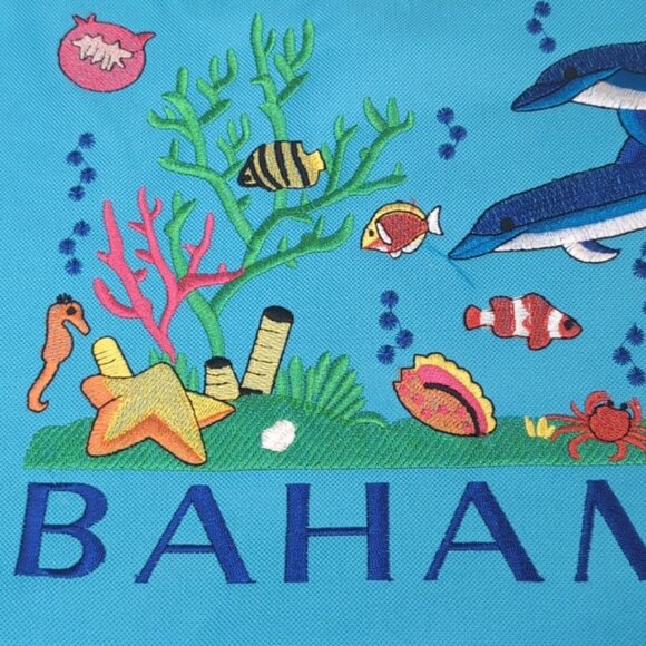 Bahamas Canvas Tote Bag Large Travel Purse Beach Ocean Island Vacation Rope - Picture 2 of 12